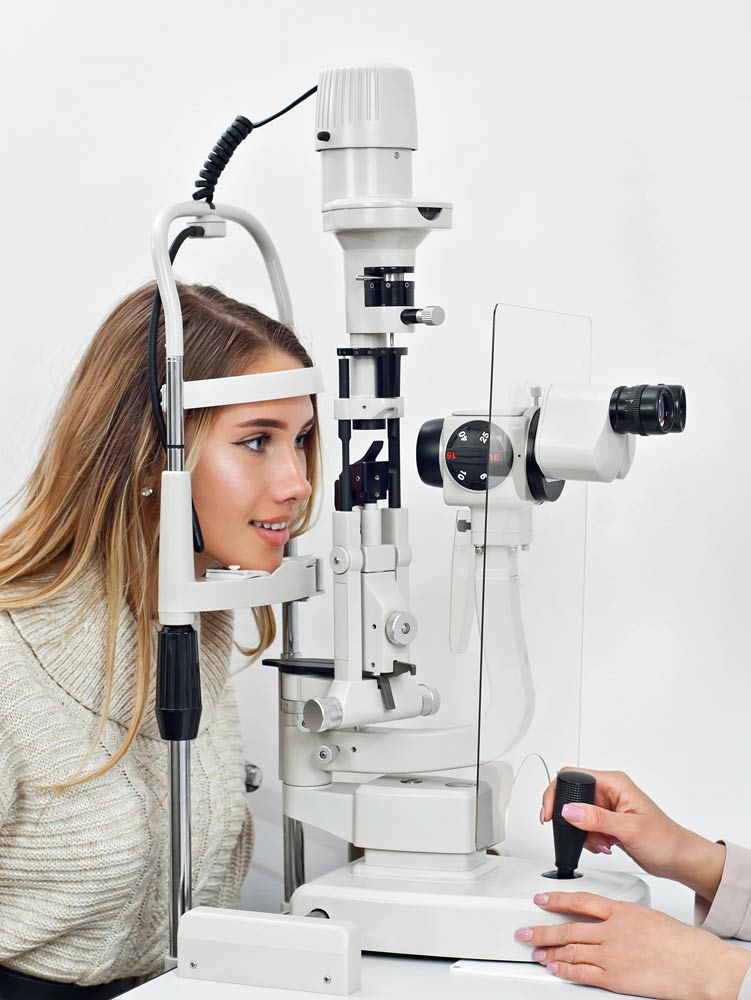 Patient at optometry clinic