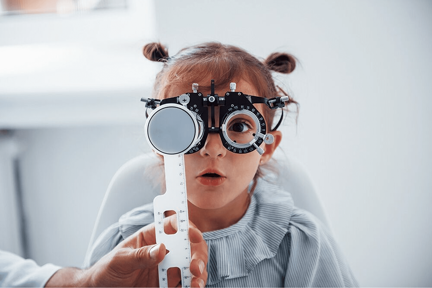 Child undergoing eye examination