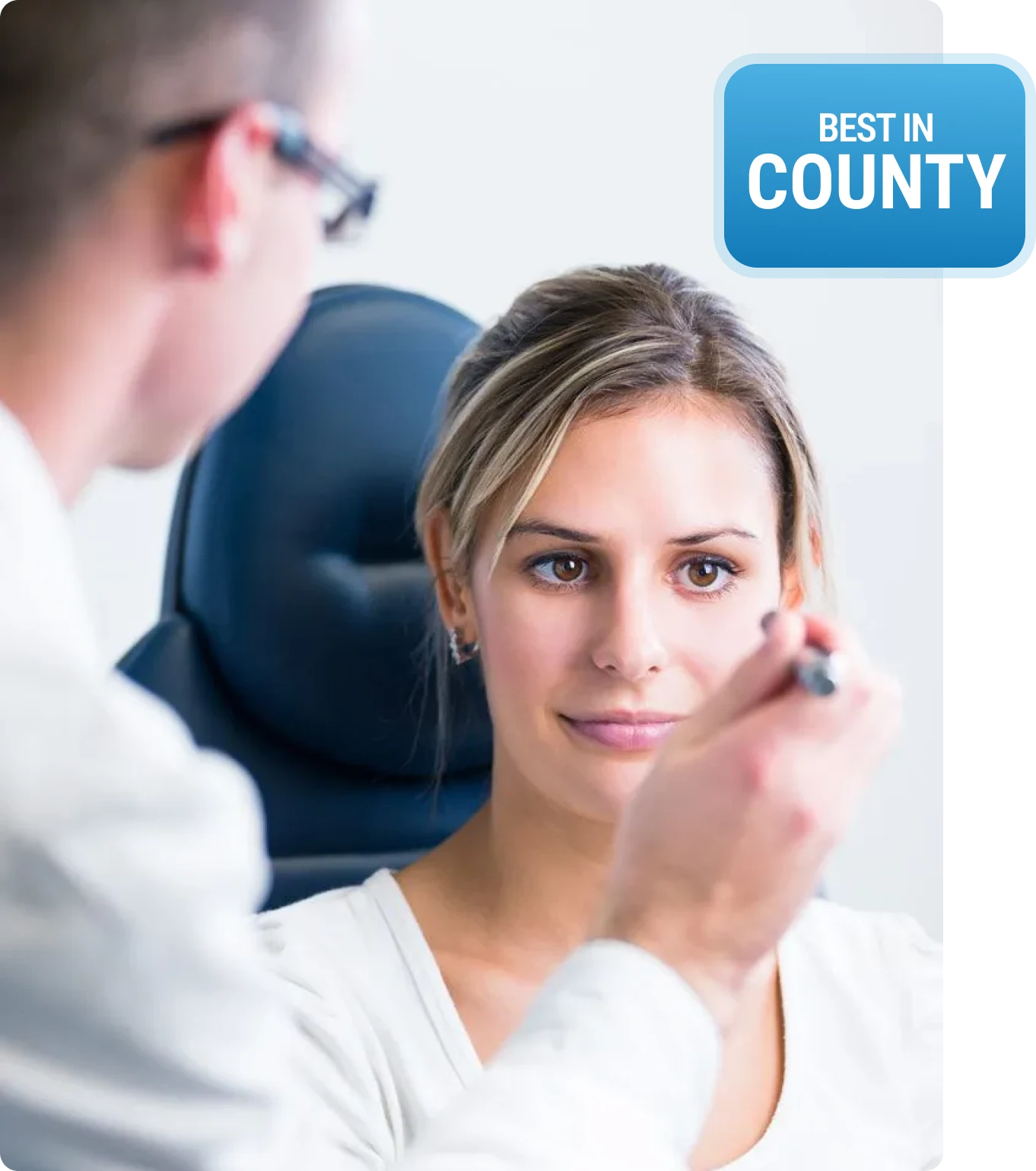 Eye examination in progress