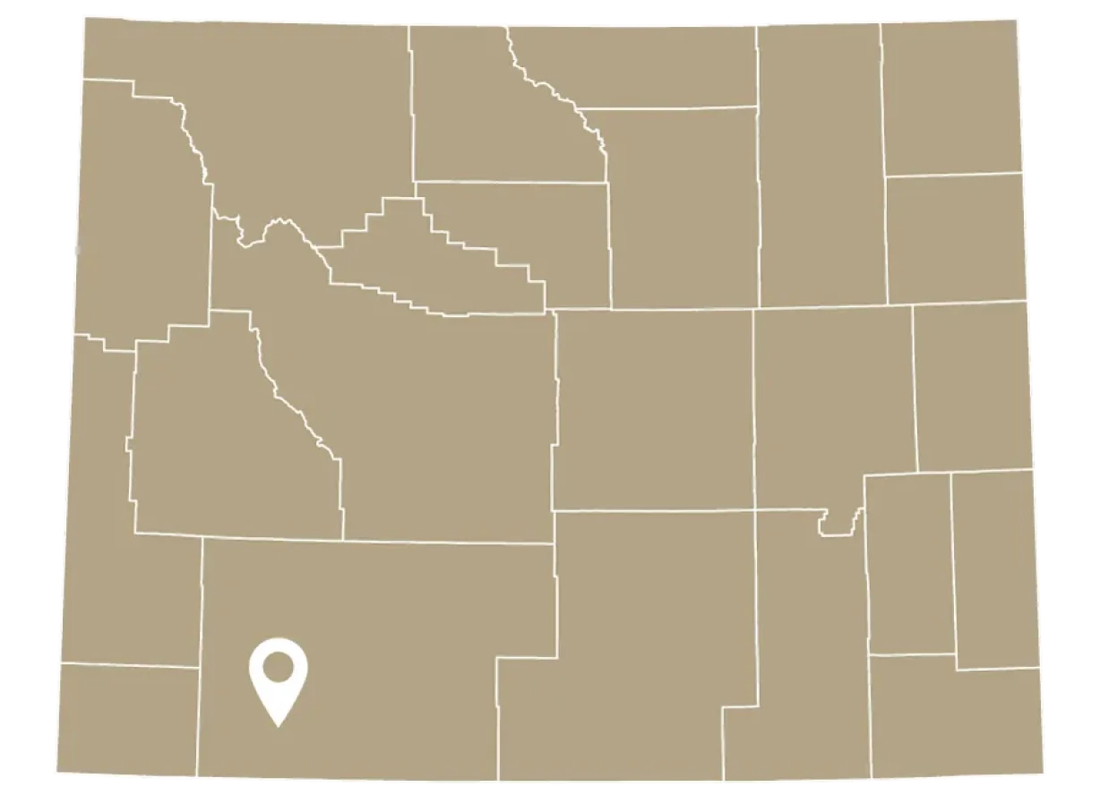 State map highlighting a specific area
